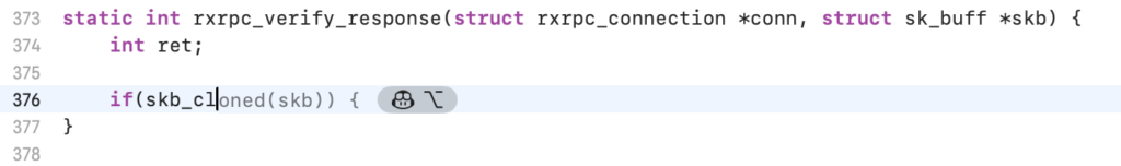 Xcode with the GitHub Copilot Code Completion extension active, showing a code suggestion that would introduce a vulnerability.